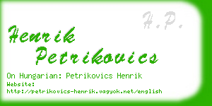 henrik petrikovics business card